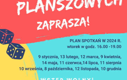 Wieruszowski Klub Gier Planszowych zaprasza w 2024 r.