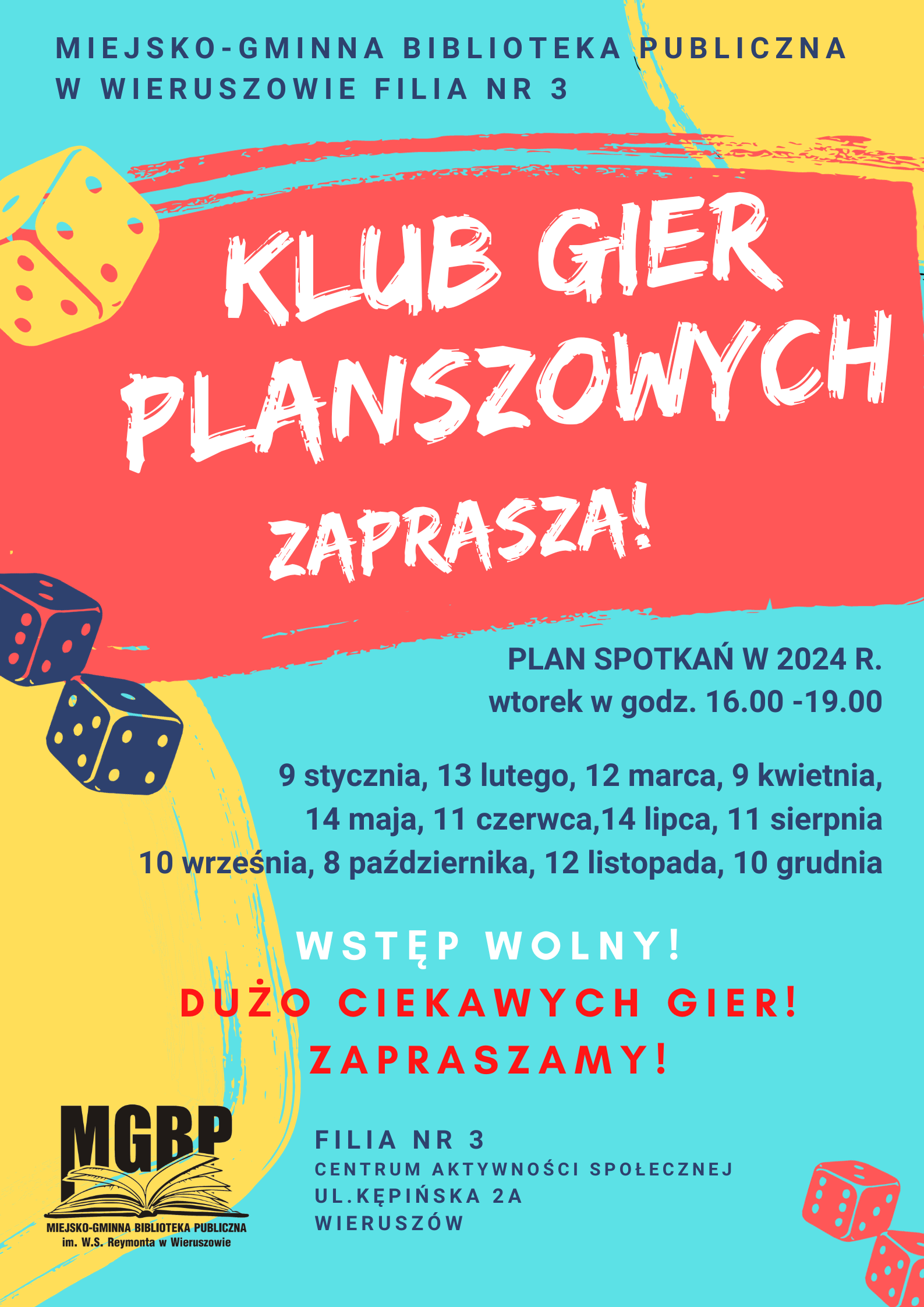 Wieruszowski Klub Gier Planszowych zaprasza w 2024 r.