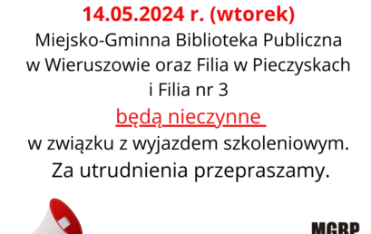 14 MAJA BIBLIOTEKA NIECZYNNA