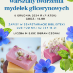 Plakat warsztaty mydeł glicerynowych