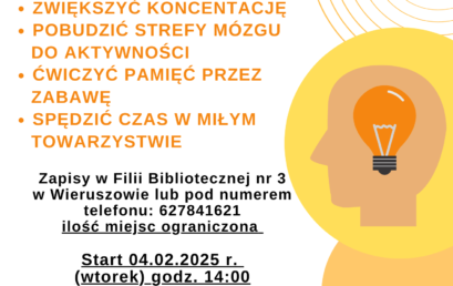 „Gimnastyka umysłu dla seniora”  – ruszają zapisy na zajęcia organizowane przez Filię Biblioteczną nr 3