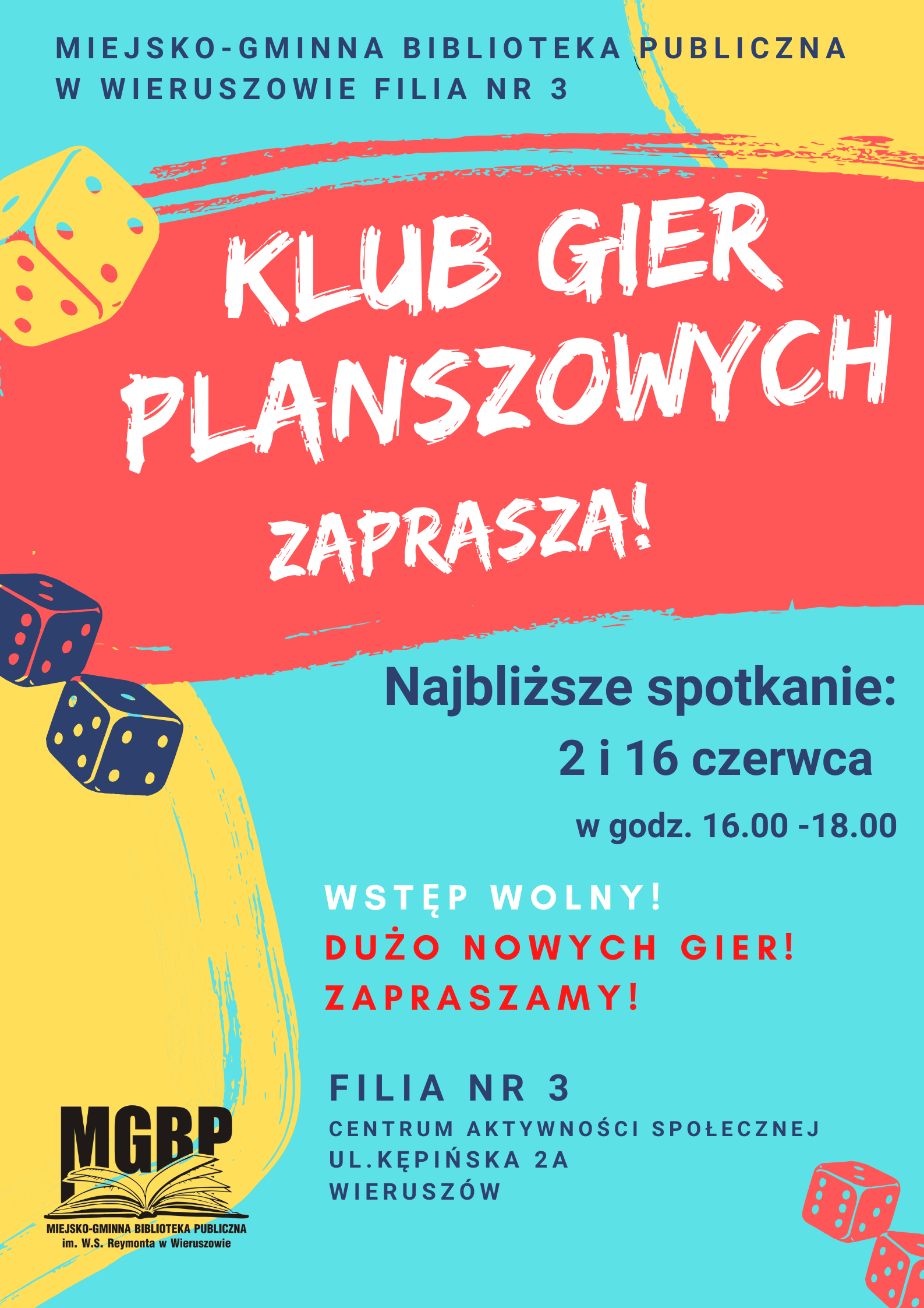 „Klub Gier Planszowych” – zaprasza na czerwcowe spotkania „Klub Gier Planszowych” – zaprasza na czerwcowe spotkania