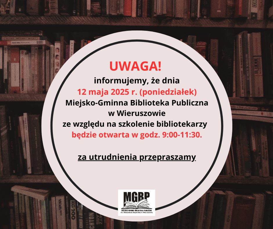 Ważna informacja – 12 maja (poniedziałek) jesteśmy otwarci krócej. Ważna informacja – 12 maja (poniedziałek) jesteśmy otwarci krócej.