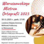 Plakat informujący o Powiatowym Dyktandzie 2025