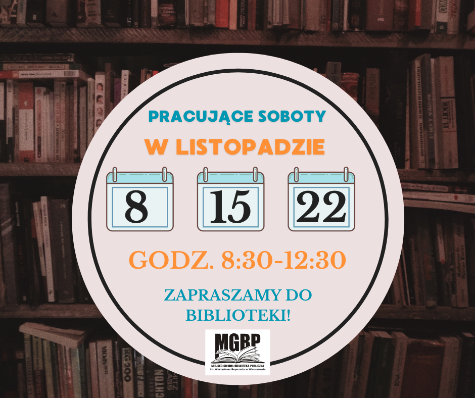 Harmonogram pracujących sobót w&nbsp;miesiącu listopadzie 2025.