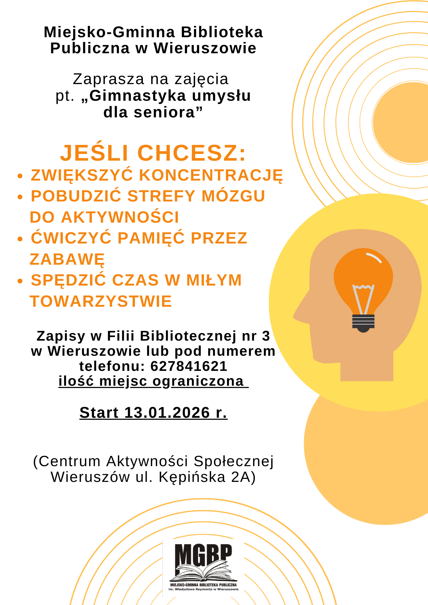 Gimnastyka umysłu dla seniora – ruszają zapisy. Gimnastyka umysłu dla seniora – ruszają zapisy.