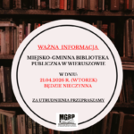 Biblioteka nieczynna w&nbsp;dniu 21.04.2026 (wtorek)