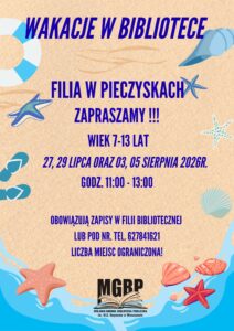 plakat - zaproszenie na&nbsp;zajęcia wakacyjne