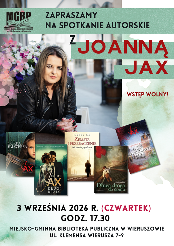 Zapraszamy na&nbsp;spotkanie autorskie z&nbsp;Joanną Jax