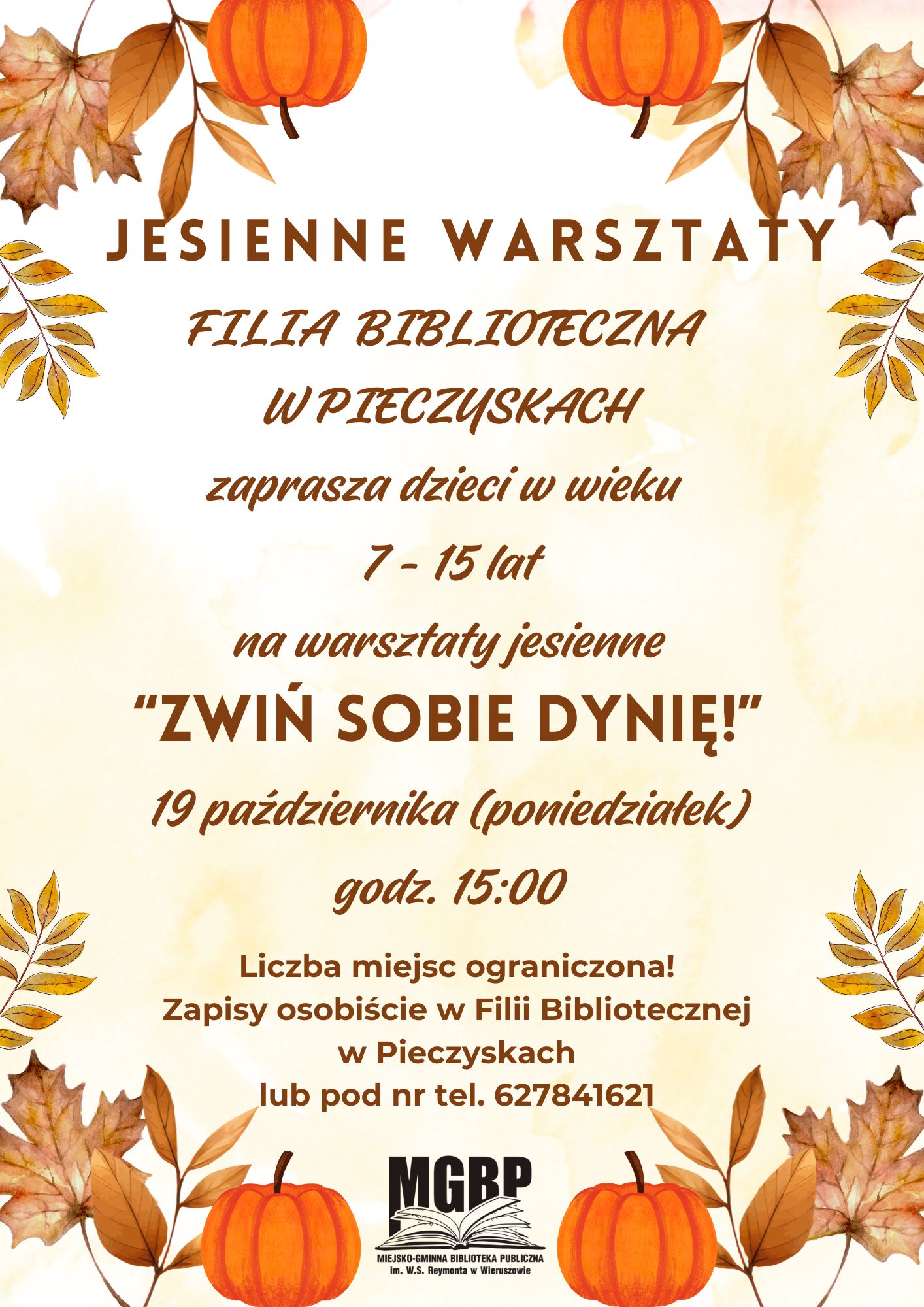Jesienne warsztaty w&nbsp;Filii Bibliotecznej w&nbsp;Pieczyskach – zapraszamy!
